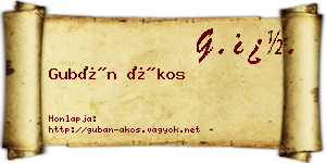 Gubán Ákos névjegykártya